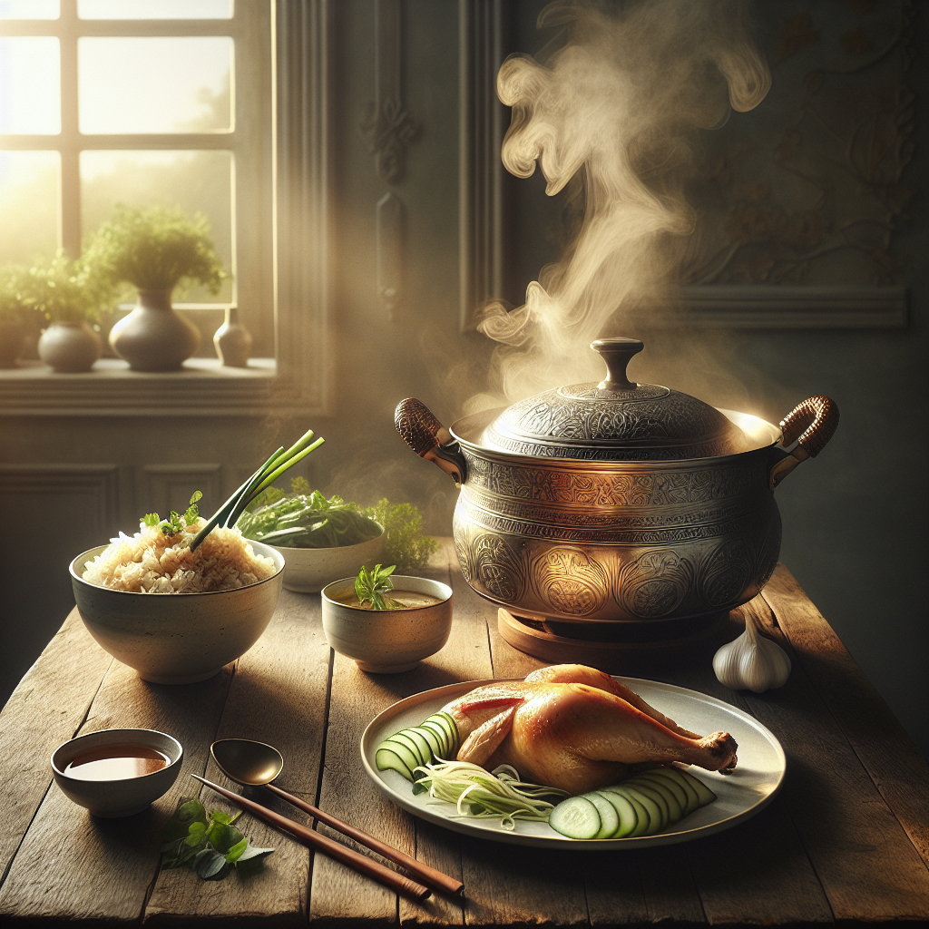 Easy One‑Pot Hainanese Chicken Rice: Juicy Steamed Chicken and Ginger‑Garlic Rice