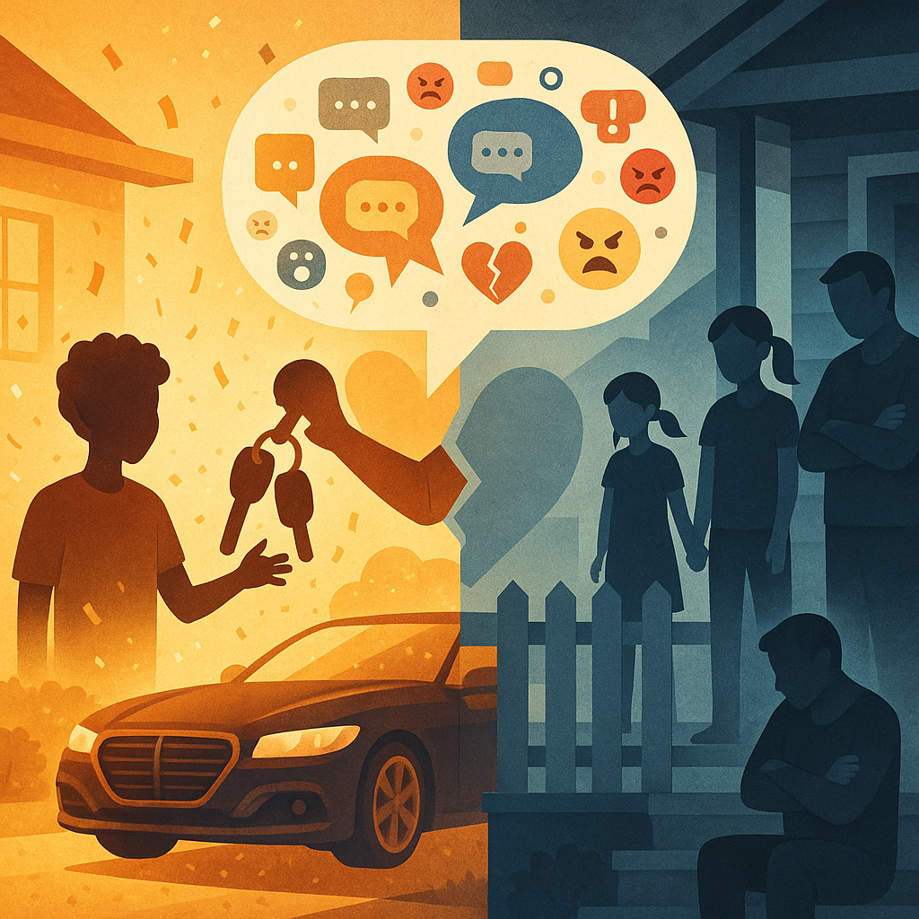 When a Luxury Car Sparks an Online Firestorm: Reddit Debates Parental Fairness